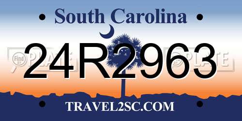 24R2963 South Carolina License Plate