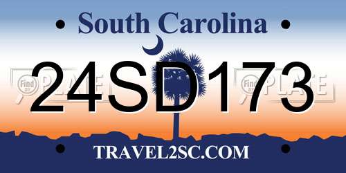 24SD173 South Carolina License Plate