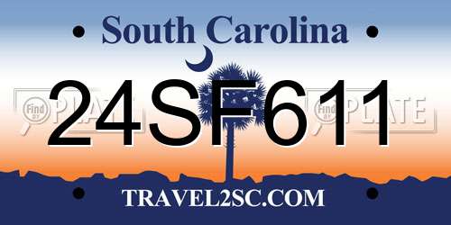 24SF611 South Carolina License Plate
