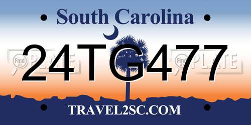 24TG477 South Carolina License Plate