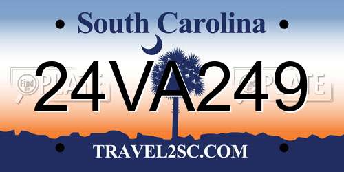 24VA249 South Carolina License Plate