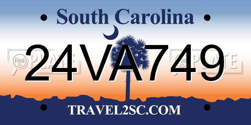 24VA749 South Carolina License Plate