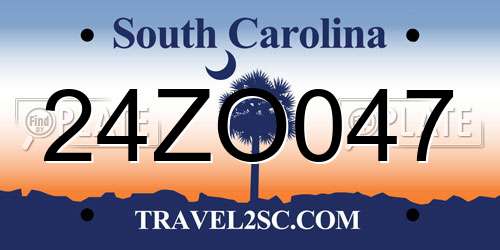 24ZO047 South Carolina License Plate