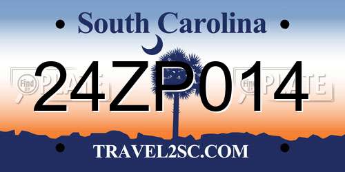 24ZP014 South Carolina License Plate