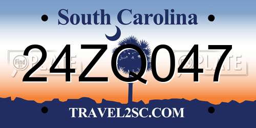 24ZQ047 South Carolina License Plate