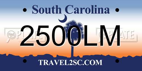 2500LM South Carolina License Plate