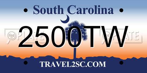 2500TW South Carolina License Plate