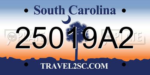 25019A2 South Carolina License Plate