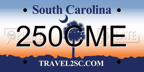 250CME South Carolina License Plate