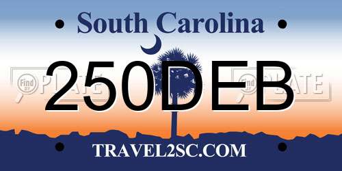 250DEB South Carolina License Plate