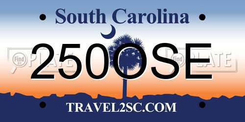 250OSE South Carolina License Plate