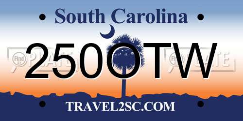 250OTW South Carolina License Plate