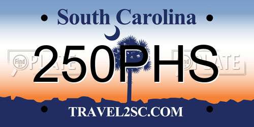 250PHS South Carolina License Plate