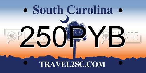 250PYB South Carolina License Plate