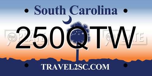 250QTW South Carolina License Plate