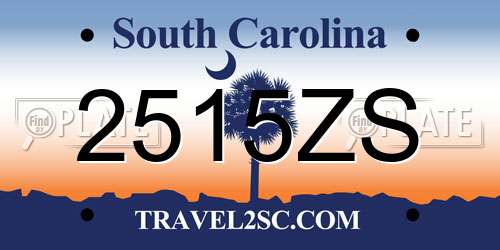 2515ZS South Carolina License Plate
