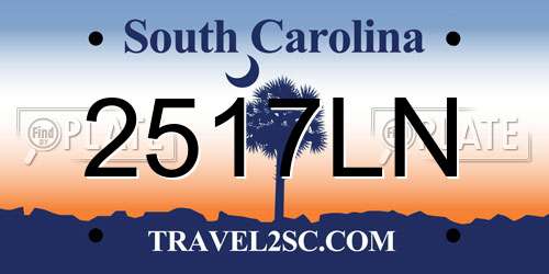 2517LN South Carolina License Plate