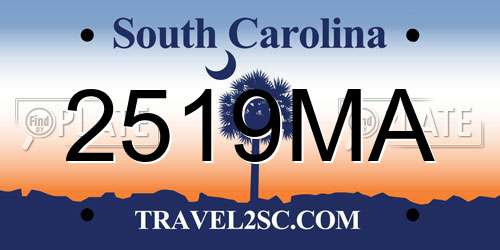 2519MA South Carolina License Plate