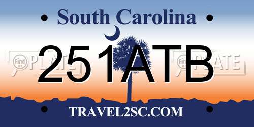 251ATB South Carolina License Plate