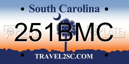 251BMC South Carolina License Plate
