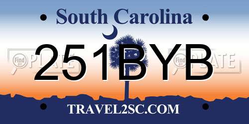 251BYB South Carolina License Plate