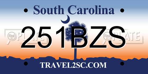 251BZS South Carolina License Plate