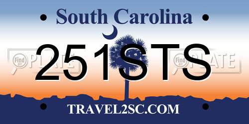 251STS South Carolina License Plate