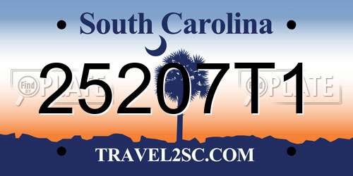 25207T1 South Carolina License Plate