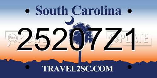 25207Z1 South Carolina License Plate