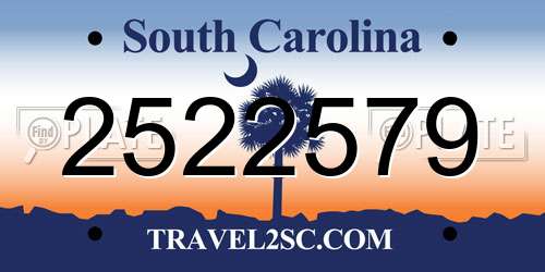 2522579 South Carolina License Plate