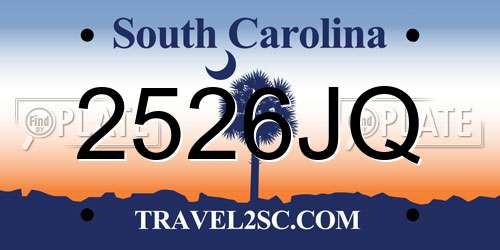2526JQ South Carolina License Plate