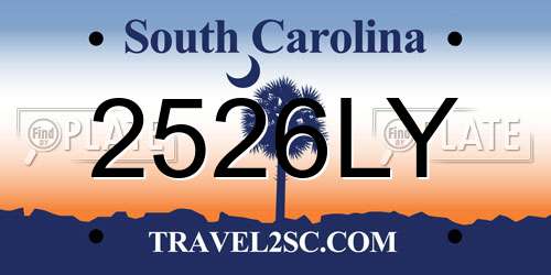 2526LY South Carolina License Plate