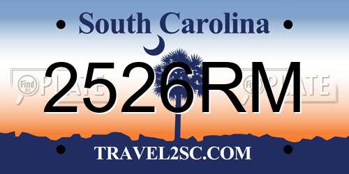 2526RM South Carolina License Plate