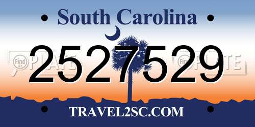 2527529 South Carolina License Plate
