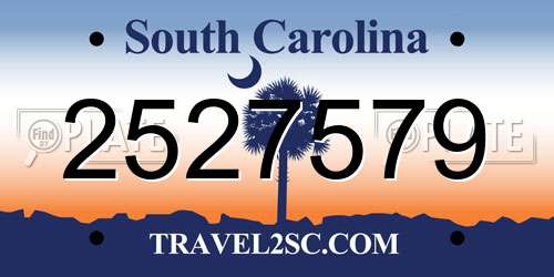 2527579 South Carolina License Plate