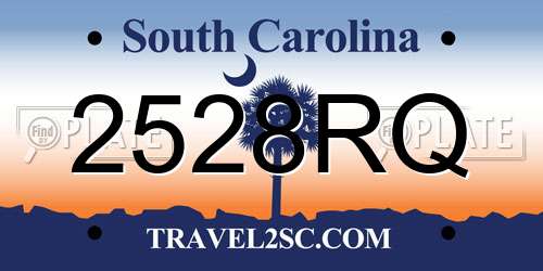 2528RQ South Carolina License Plate