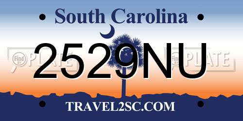 2529NU South Carolina License Plate