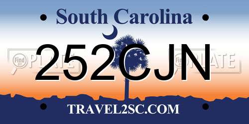 252CJN South Carolina License Plate