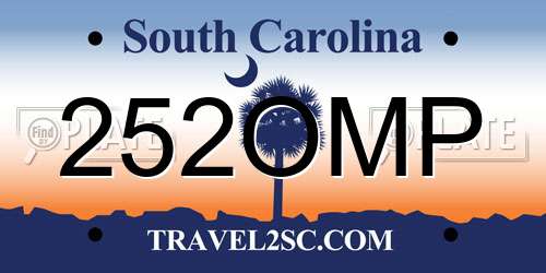 252OMP South Carolina License Plate