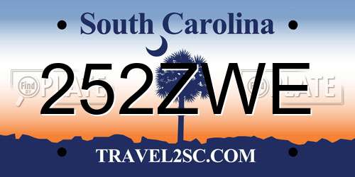 252ZWE South Carolina License Plate