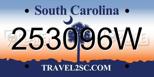253096W South Carolina License Plate