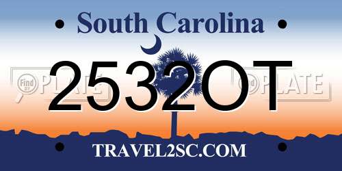 2532OT South Carolina License Plate
