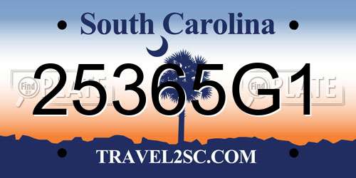 25365G1 South Carolina License Plate