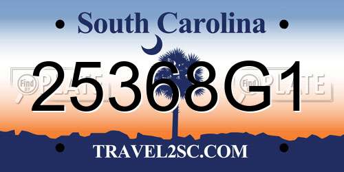 25368G1 South Carolina License Plate