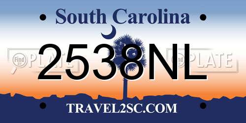 2538NL South Carolina License Plate
