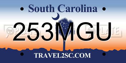 253MGU South Carolina License Plate