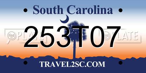 253T07 South Carolina License Plate