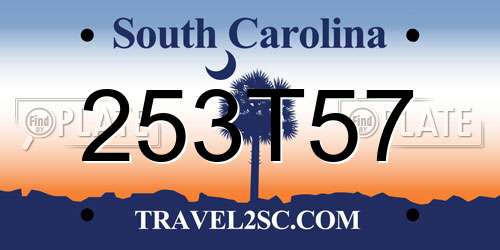 253T57 South Carolina License Plate