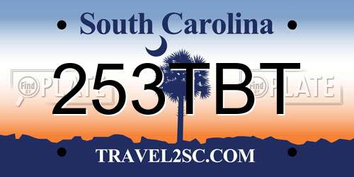 253TBT South Carolina License Plate
