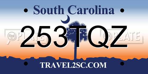 253TQZ South Carolina License Plate